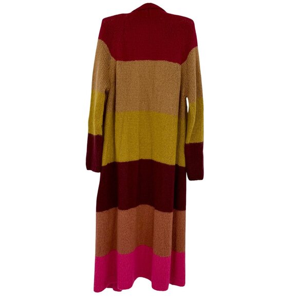 Free People Multicolored Knit Maxi Cardigan | Vtg Y2K Boho Grandmacore Grunge Lg - Picture 8 of 16